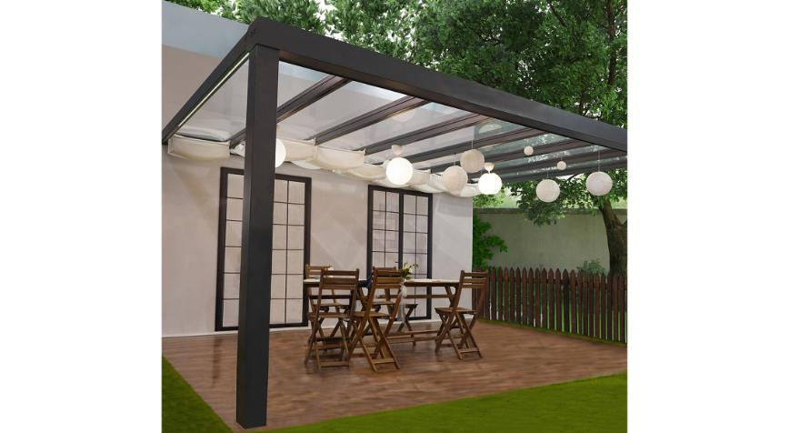 Terrasstak, Stockholm 3,4 x 5,2 m, Antracitgrå